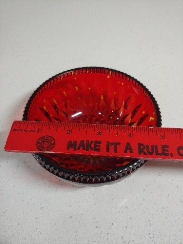 Vintage Indiana Glass Co. - Mt. Vernon Round Candy Dish - red ruby 5" - Picture 4 of 4