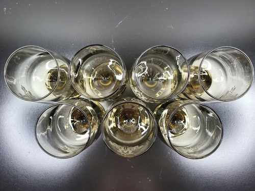 7 Libbey Pfaltzgraff Village Tawny Accent 10 Oz Goblet Set Vintage 5 3/4" Etched - Picture 6 of 12