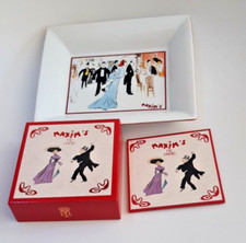 PLAT / RAVIER RECTANGULAIRE PORCELAINE MAXIM'S PARIS ET DESSOUS DE VERRES