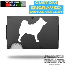 NORWEGIAN ELKHOUND - CUSTOM LASER ENGRAVING - THIN METAL - RFID BLOCK