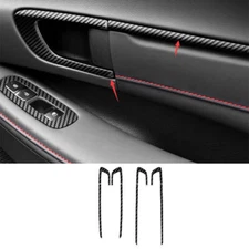 For Hyundai Sonata 2020-2023 Carbon Fiber Sticker Inner Door Handle Strip Trim