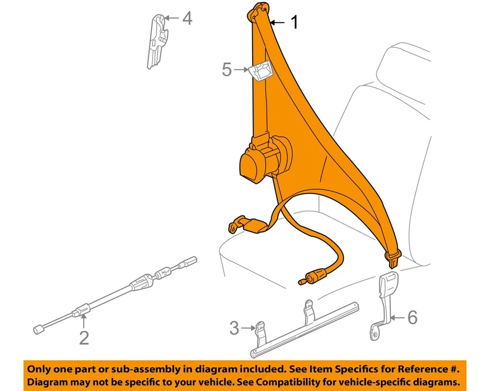 Used Front Left Seat Belt Front fits: 2001 Audi A4 Sdn bucket seat driver retrac Foto 3 de 4