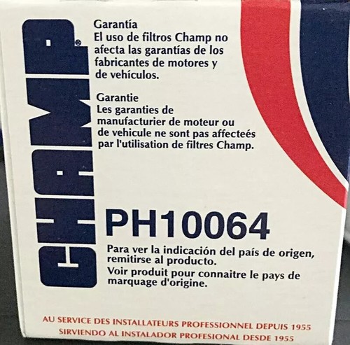 Engine Oil Filter CHAMP / LUBER-FINER PH10064 - Picture 2 of 6