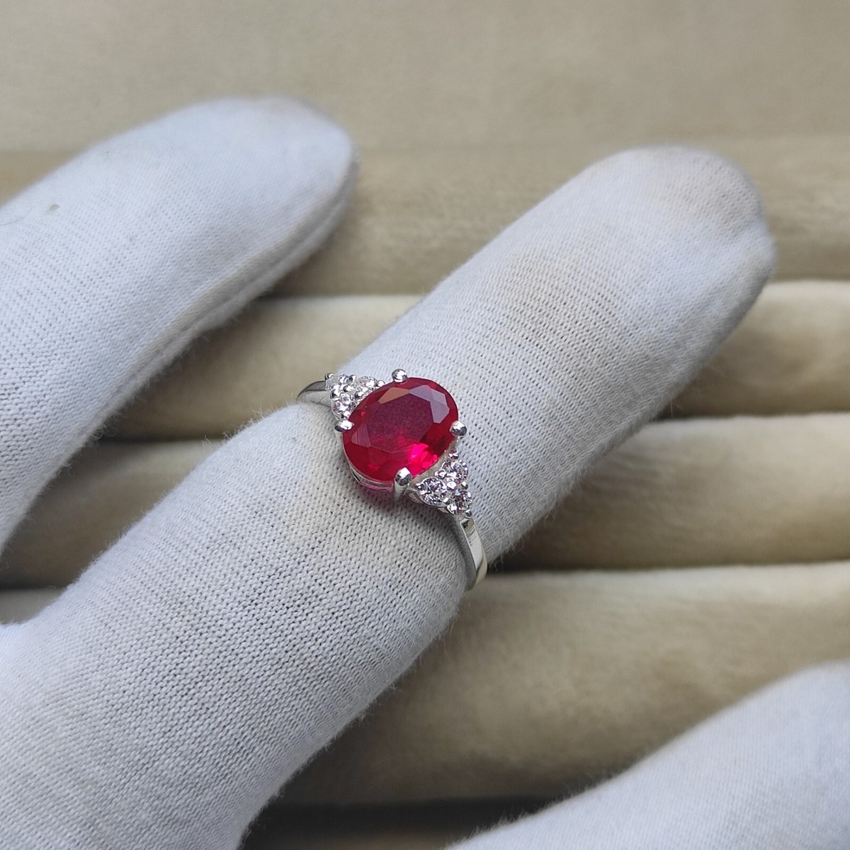 Ruby Ring | 925 Sterling silver | Ruby ring for women