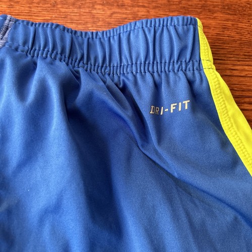 Nike Dri-Fit Boy's Size Small Blue Green Athletic Polyester Gym Shorts - Picture 7 of 9