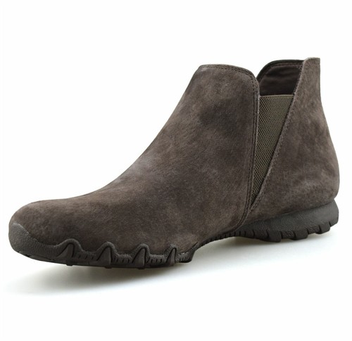 Damenschuhe Skechers Leder breite Passform Memory Foam Freizeit Biker-Stiefeletten Größe - Bild 4 von 16