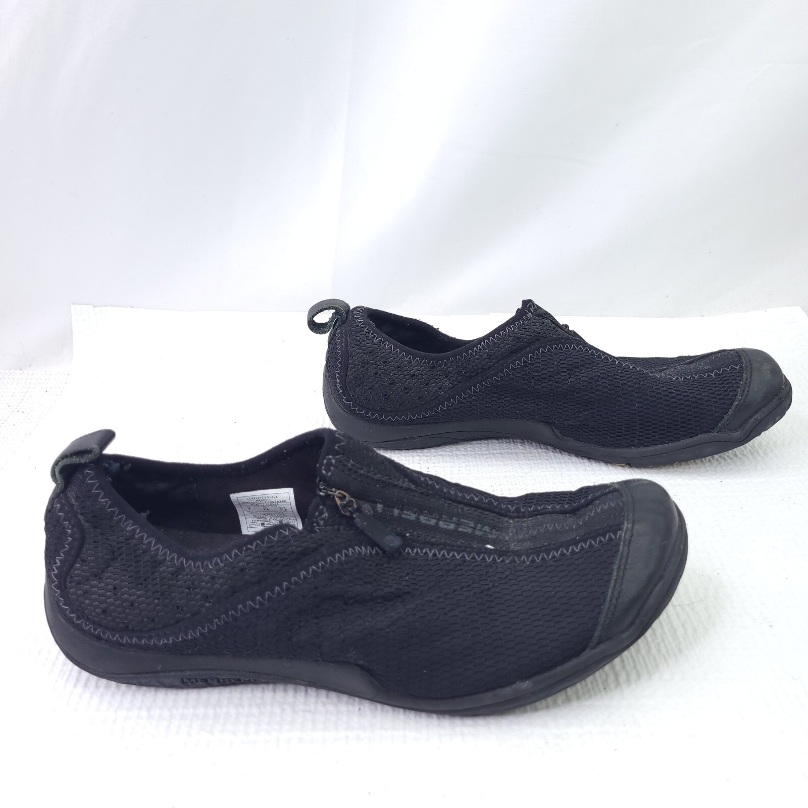 Walking Shoes Merrell Zip Front Shoes Merrell Lorelei Size Black Leather  Zip Up Performance Hiking