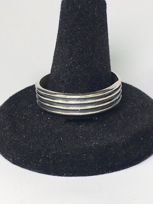 Vintage Herren Ring geriffelt Zigarre Band Größe 12,5 Sterlingsilber 