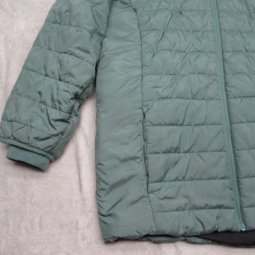 Adidas Jacket Youth Large Green Hood Pockets Zip Puffer Winter Outwear Soccer - Picture 4 of 16
