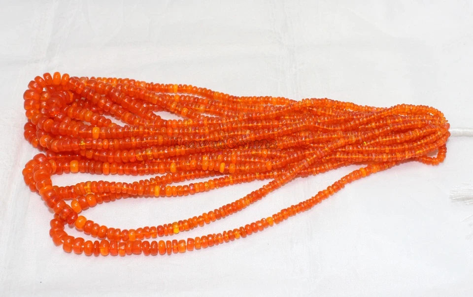 AAA Natural Ópalo Naranja Etíope Suave Rondelle 4-5mm Piedras Preciosas Cuentas 16 Pulgadas Foto 3 de 4