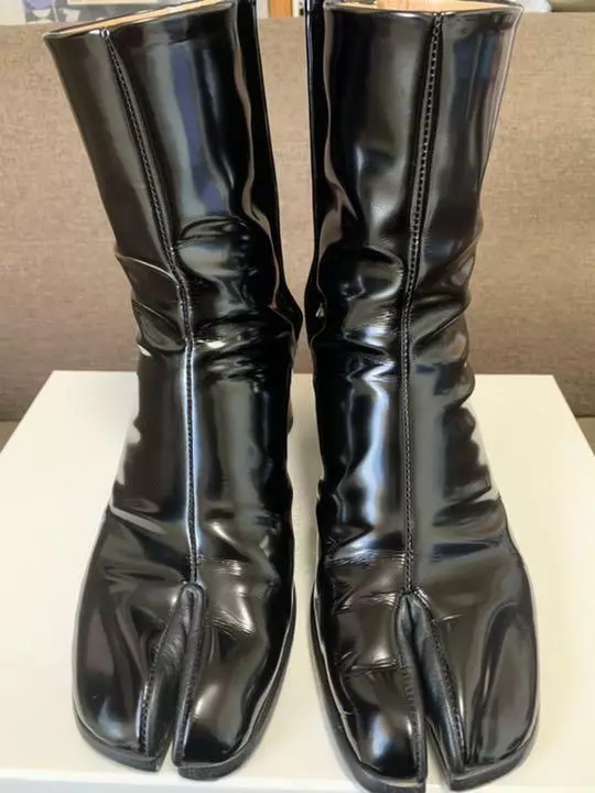 Maison Margiela Patent Leather Tabi Boots Shoes Women Eu 39 1/2 Black From  Japan | Ebay