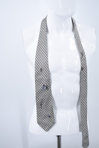Black Smith Jacquard Embroidered Tennis Players Silk Tie - USA Made - Picture 7 of 11