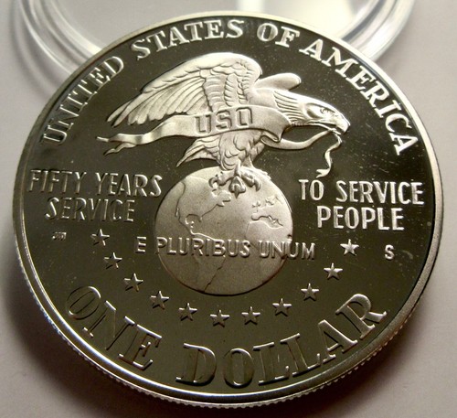 1991-S USO Proof Commemorative Silver Dollar - 90% Silver Capsule Only #83 - Picture 3 of 8