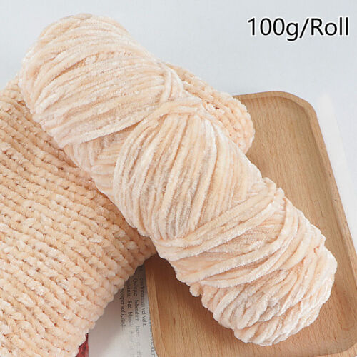100 g Chenilla Gruesa Hágalo Usted Mismo Terciopelo Crochet Tejido Lana Artesanal Hilo de Tejer Suave Lo último - Imagen 21 de 33