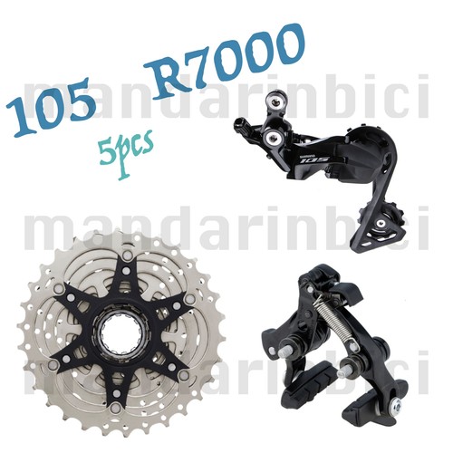 OEM NEW Shimano 105 R7000 5pcs kits 11spd W/ BR-R7010 rim brake for Road Bike - Picture 2 of 2