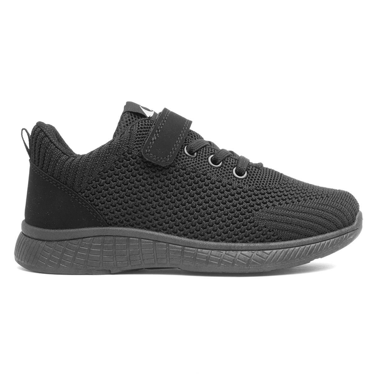 Boys Trainers Black Kids Girls Easy Fasten Mesh School Lightweight Eden SIZE