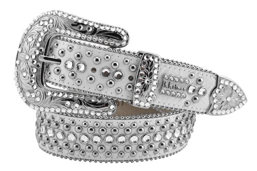 8 Other Reasons Montana Stallion Belt Studded Blue Denim 43\