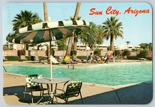 Vintage Oversized Postcard~ Swimming Pool~ Sun City, Arizona