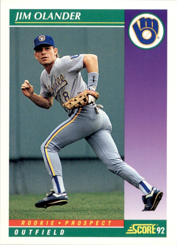 1992 Score Jim Olander RC Milwaukee Brewers #839 Baseball Card