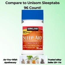 Kirkland Nighttime Sleep Aid 96 Tablets Exp1/28 Compare Unisom Non-Habit Forming