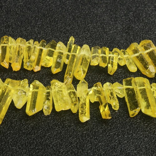 60PCS Natural Quartz Crystal Stick Spikes Points Loose Beads Jewelry Making DIY - Picture 20 of 45