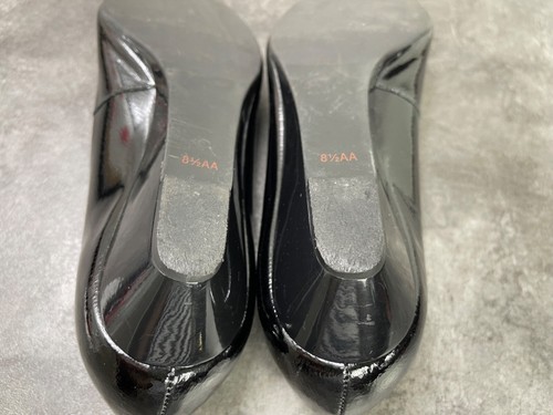 Talbots Heels Women 8.5AA 2A Tiffi Shoes Black Patent Leather Wedge Kitten Pumps - Picture 15 of 20