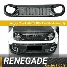 For 2015-2018 Jeep Renegade Matte Black Front Bumper Upper Grille Assembly Shark