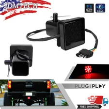 Smoked 15-LED Brake Light DRL Trailer Hitch Cover Fit 2" Towing & Hauling New