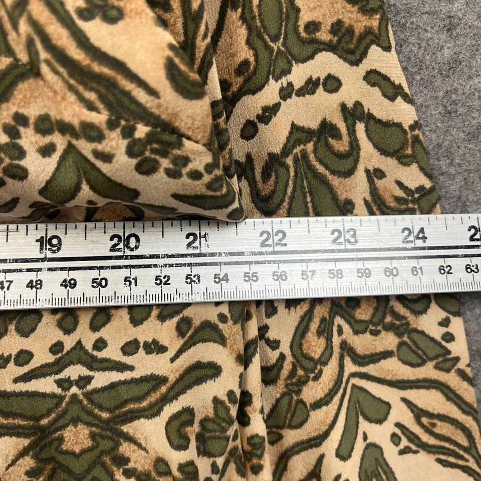 Blusa Hobbs Feminina Reino Unido 16 Bege 100% Seda Top Padrão Abstrato Camisa Manga Longa - Imagem 4 de 4