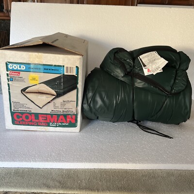 vintage New Coleman sleeping bag Green w/Box | eBay