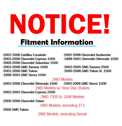 Rotores de disco delanteros 2x2 pastillas de freno bujes de rueda para Chevy GMC Silverado Sierra 1500 Foto 3 de 4