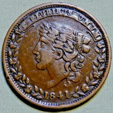 Rare 1841 Pre Civil War U.S. Hard Times Token - Millions For Defence Lot 156