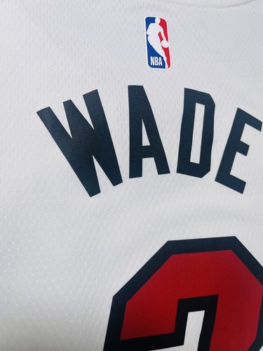 Camiseta deportiva de baloncesto Miami Heat Nike Dwayne Wade blanca Swingman talla 52 auténtica - Imagen 7 de 11
