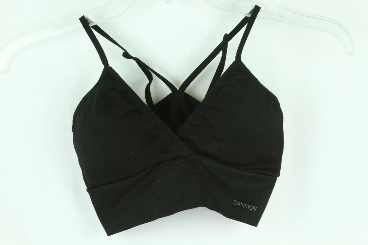 Danskin Bralette Bra Black Racerback Womens Small Nylon Spandex Padded  Wireless