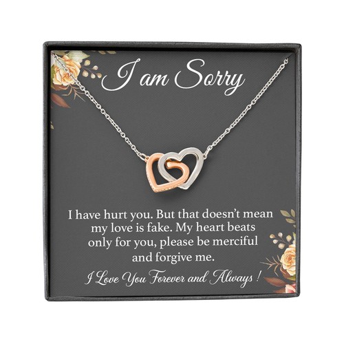 I'm Sorry Necklace Gift for Her, Apology Card for Girlfriend, Forgiveness Gift - Picture 10 of 12
