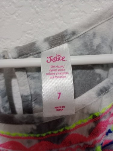 Justice Girl Tie Dye Romper with Skirt grey Size 7 - Picture 6 of 7