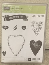 Stampin' Up Sure Do Love You Rubber Stamp Set New