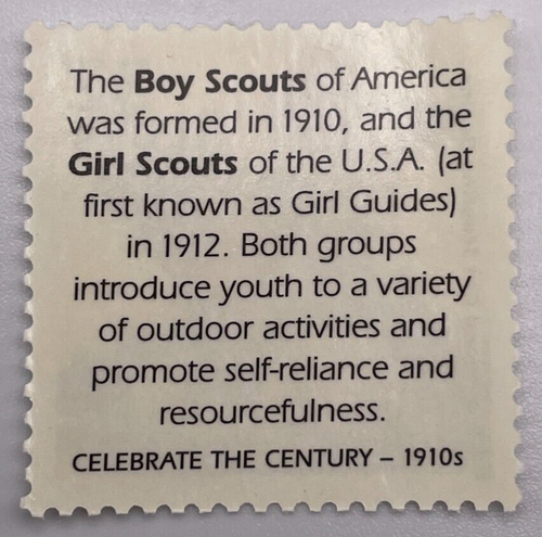 MNH U.S. Boy and Girl Scouting Begins 32 USA Stamp, Celebrate the Century 1910s - Picture 2 of 2