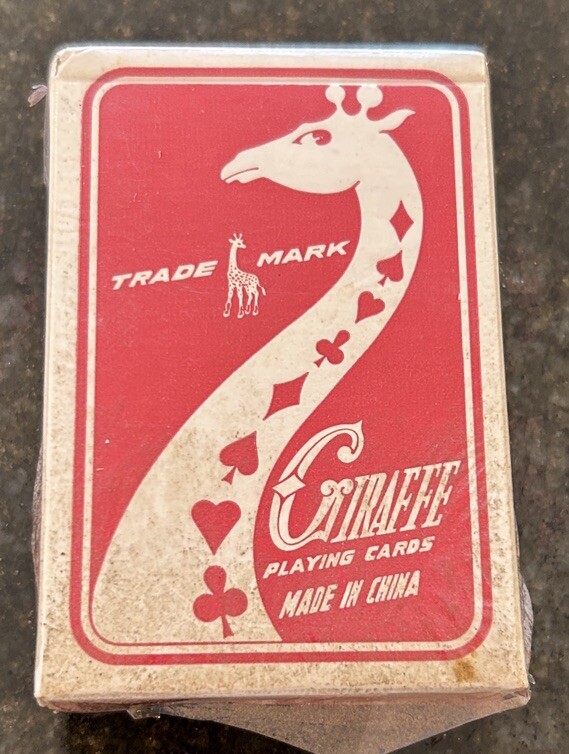 Vintage Giraffe Deck of Playing Cards #600 Red Sealed | eBay