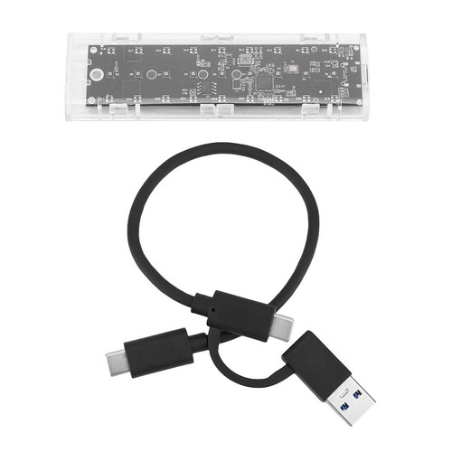 M.2 NGFF SATA Clear SSD External Enclosure USB3.1 Type C 10Gbps B-Key B +M Key - Afbeelding 25 van 27