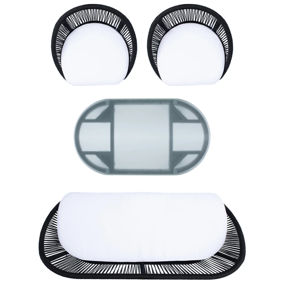 SAFAVIEH Colección Exterior Halcott Juego de Patio 4 Piezas | Gris/Blanco | Foto 3 de 4