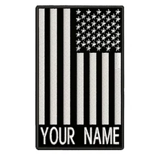 Custom YOUR NAME USA US American Flag Embroidered Patch Hook & Loop Applique