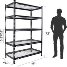 WORKPRO 5-Tier 72-inch Heavy Duty Metal Storage Shelving Unit Storage Rack Shelf