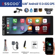 Autoradio 1 DIN Android 13 32G Apple Carplay Bluetooth GPS RDS WiFi USB +MIC CAM