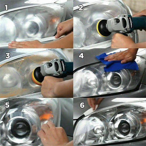 Headlight Restoration Kits Cleaning Lens Lamp + Sandpaper Gloves Spray Bottle AU - Picture 6 of 12