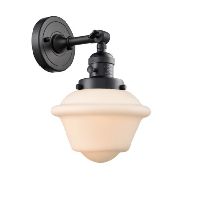 Innovations SM Oxford 7.5'' Semi-Flush, Amber/Black/Frost School - 201FSW-BK-G531