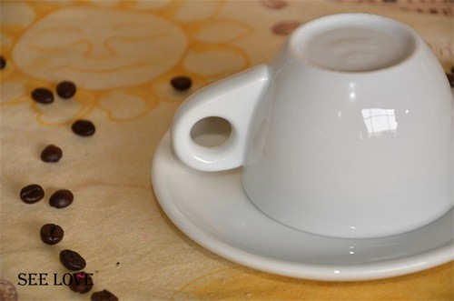 145cc Italy Professional Espresso Cup Thick Coffee Cup W/ Saucer White Porcelain - Picture 11 of 13