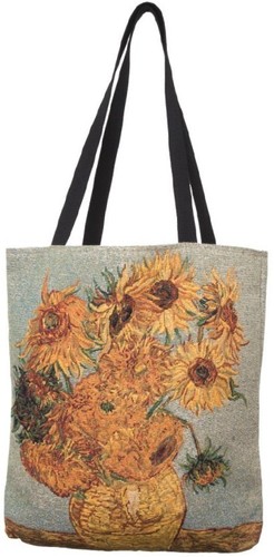BELGIAN TAPESTRY LARGE SHOPPING TOTE BAG 46CM X 46CM, VAN GOGH SUNFLOWERS - Picture 6 of 8