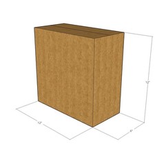 25 12x6x12 Kraft Brown Corrugated Shipping Boxes 32 ECT Single-Wall New