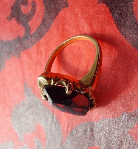 Antique Marquise Cut Hematite Ring, 10k Gold Black Alaska Diamond, Goth! - Picture 11 of 15